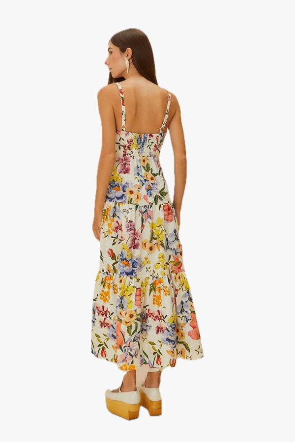 Greek Garden Off-White Sleeveless Maxi Dress