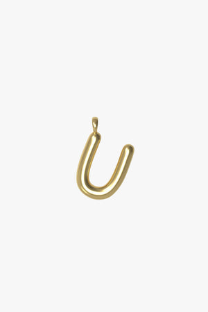Letter charm Small U - Gold plated