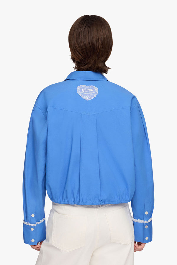 Stretch Cotton Cropped Bowling Shirt
