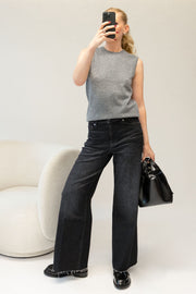 Le Slim Palazzo Raw Fray