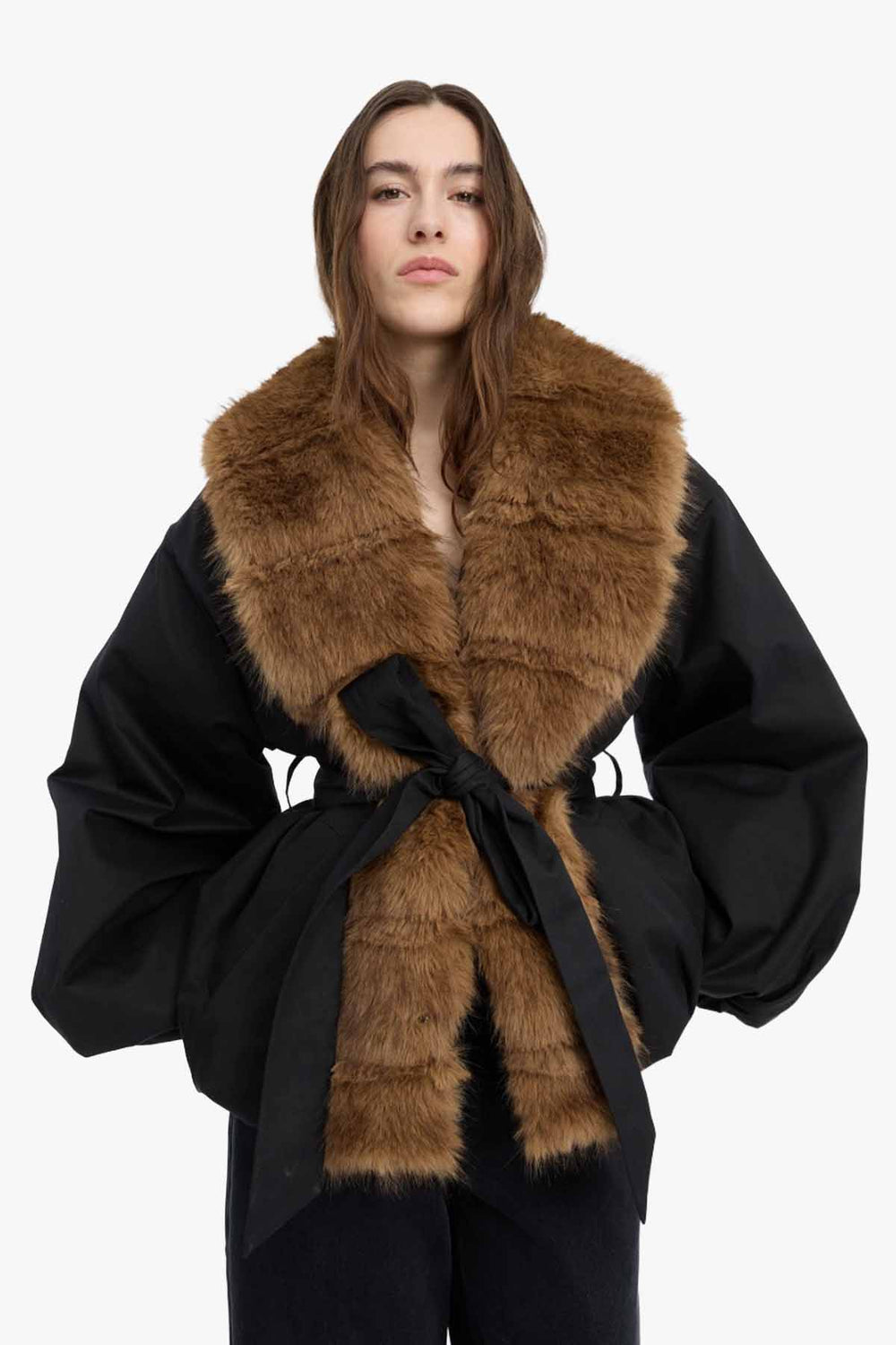 Faux Fur Collar Jacket