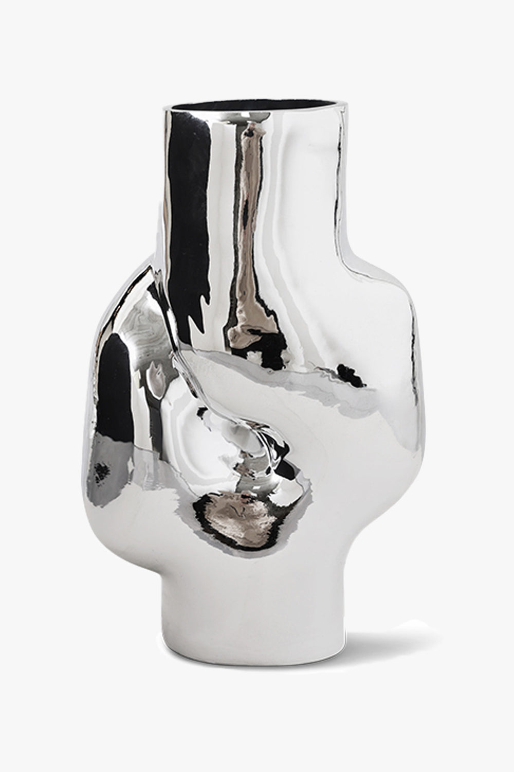 Gleam Glass High Vase Chrome