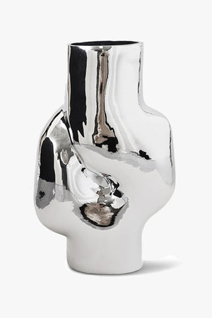 Gleam Glass High Vase Chrome
