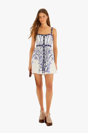 Porcelain Garden Off-White Sleeveless Mini Dress