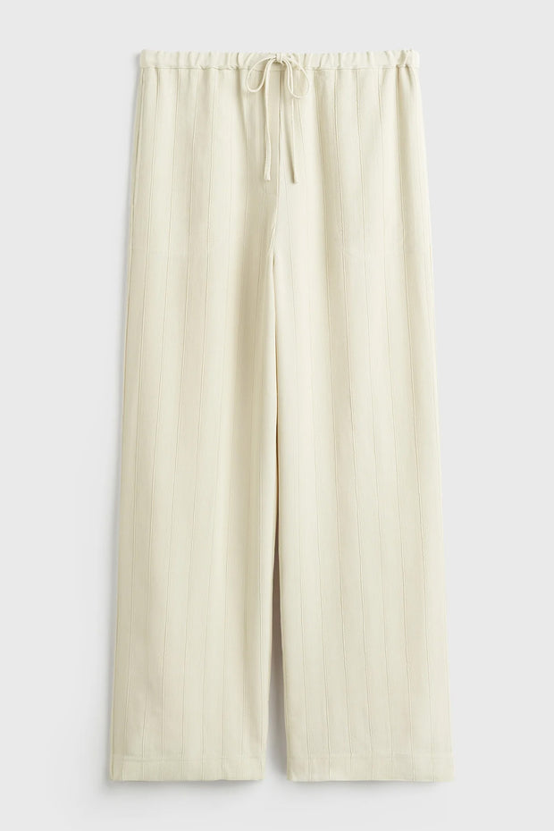 Woven Stripe Drawstring Trousers