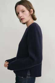 Cropped Crew-Neck Knit