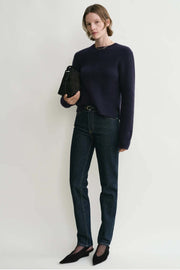 Cropped Crew-Neck Knit