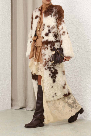 Hypnotic Spot Shearling Coat
