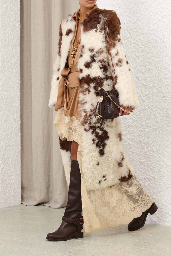 Hypnotic Spot Shearling Coat
