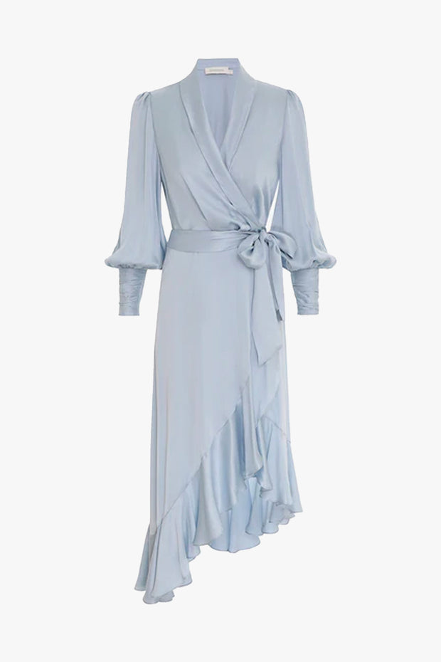 Silk Wrap Midi Dress