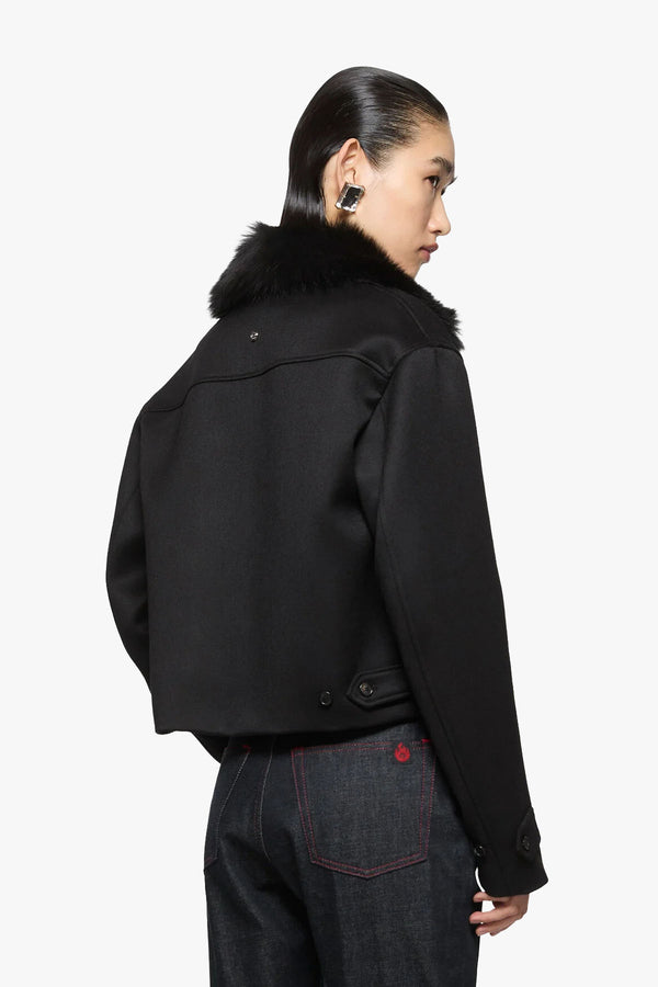 Shearling Collar Bomber