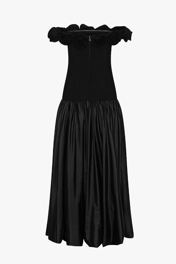 Crepe Flower Maxi Dress