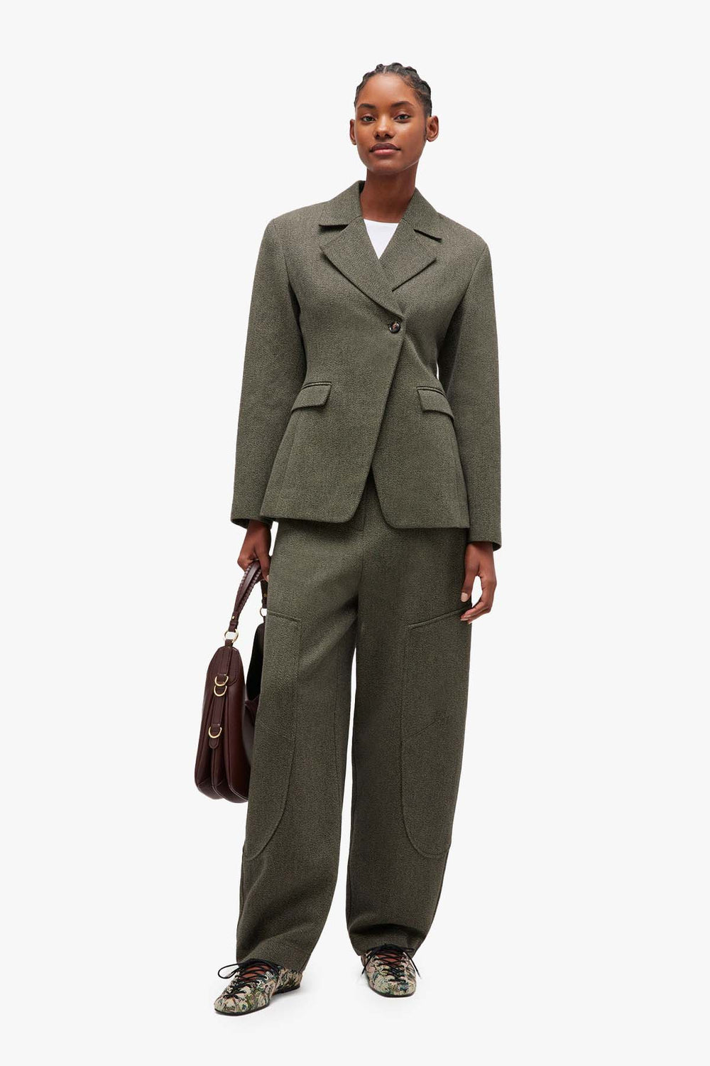 Mouline Suiting Curved Pants