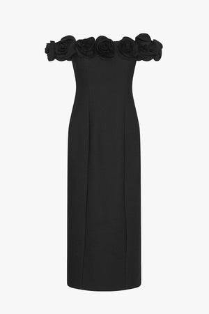 Crepe Midi FLower Dress