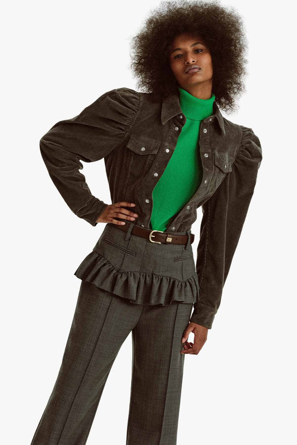 Wool Melange Suiting Skirt Pants