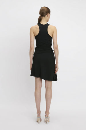 Sleeveless Gathered Detail Mini Dress