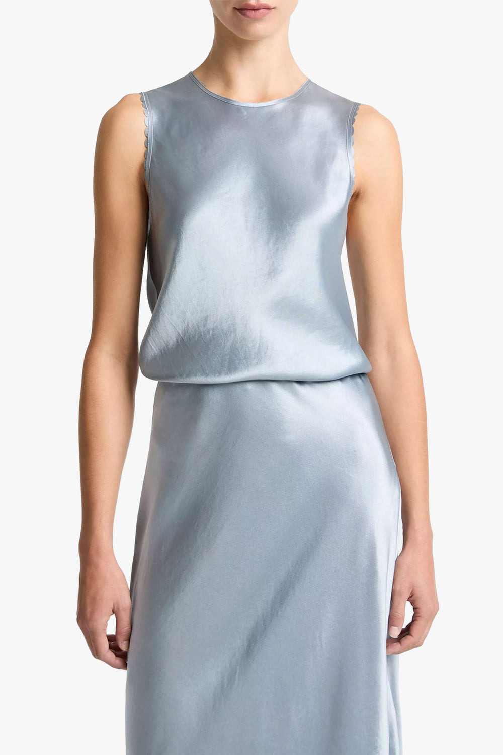 Scallop Sleeveless Shell Top