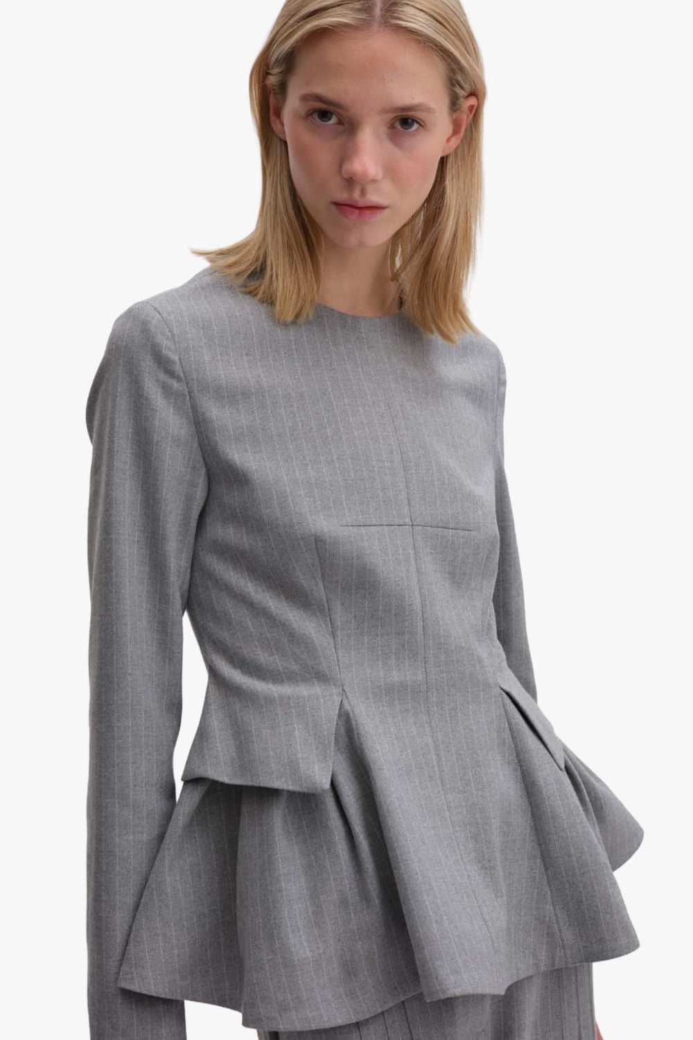 Peplum Top With Long Sleeves