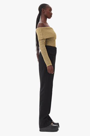 Sparkle Doubleface Off Shoulder Blouse