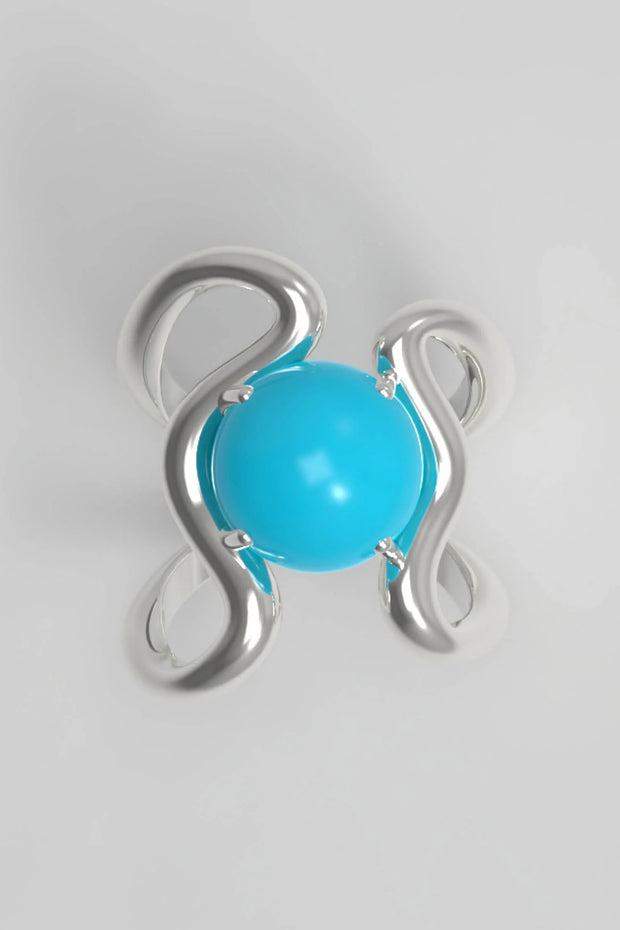 Reef Ring Turquoise Silver