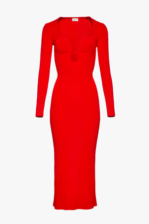 Long Sleeve Bustier Knit Dress