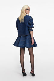 Flared Denim Mini Skirt