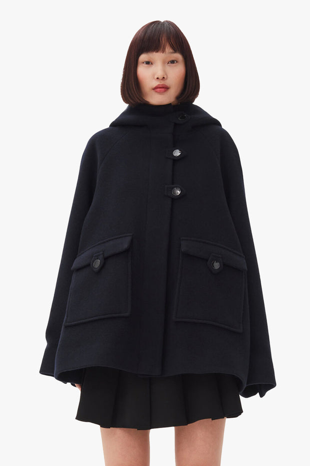 Boiled Wool Midi Jacket