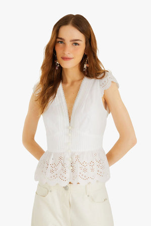 White Embroidery Blouse