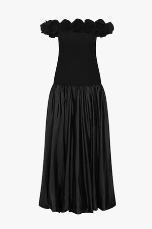 Crepe Flower Maxi Dress