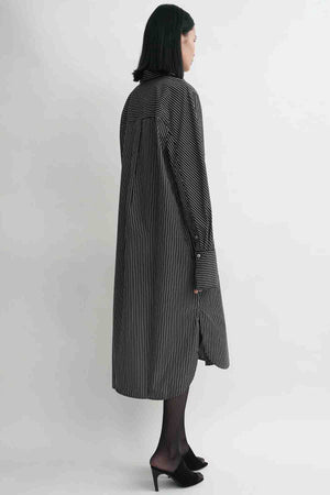 Striped Kimono-Sleeve Shirtdress