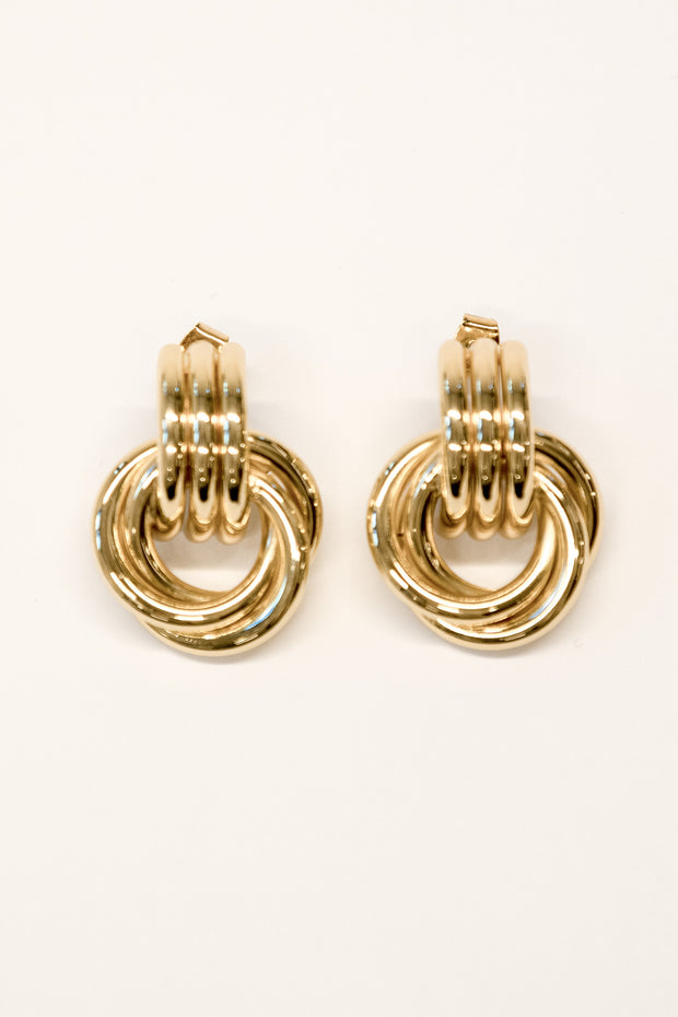 Small Twisted Swirl Gold Chunky Earrings