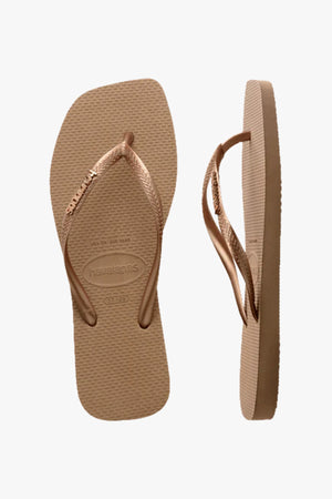 Square Logo Metallic Rose Gold