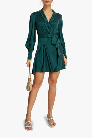 Silk Wrap Mini Dress