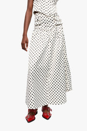 Printed Double Satin Long Pocket Skirt