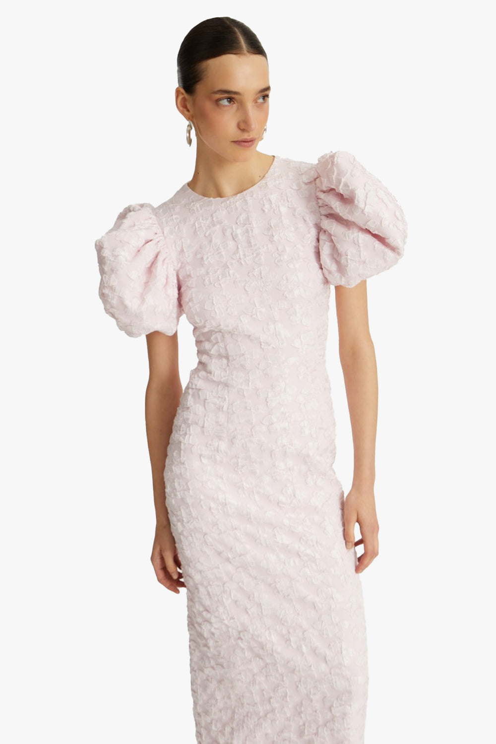 Jacquard Midi Puffy Dress