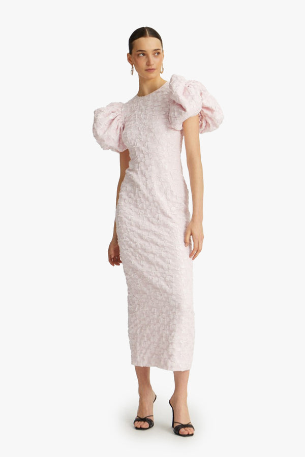 Jacquard Midi Puffy Dress
