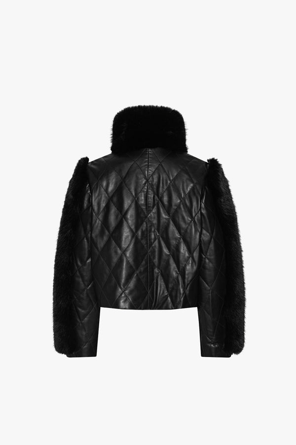 Faux Fur Leather Jacket