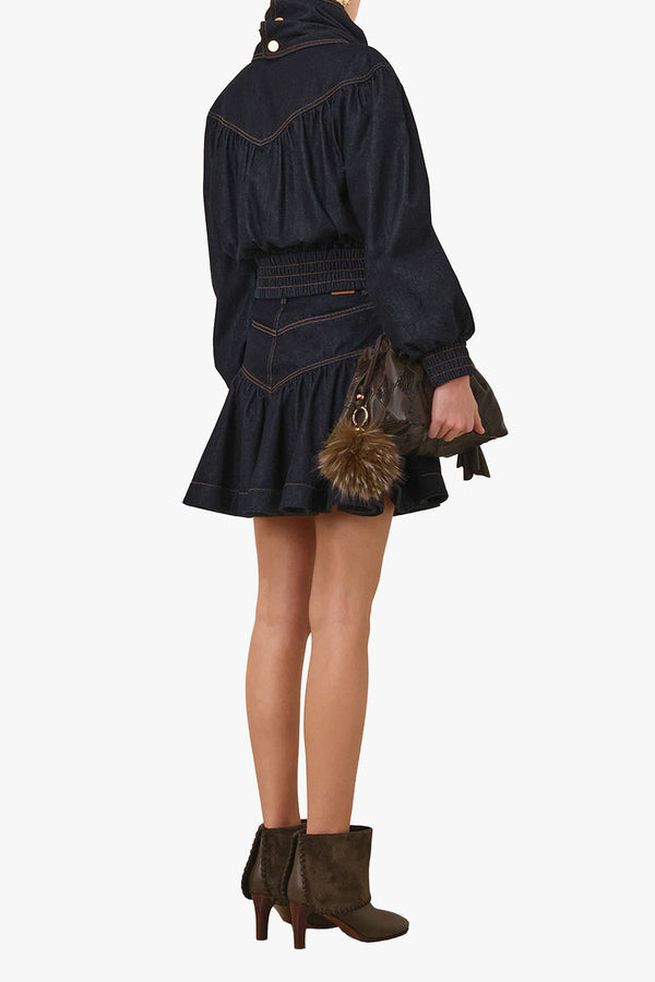 Denim Frill Mini Skirt