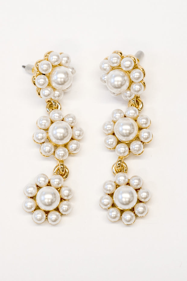 Gold Pearl Flower Drops