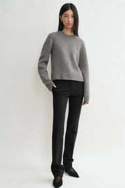 Cropped Crew-Neck Knit