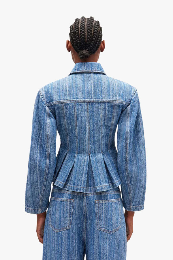 Structured Denim Fitted Jacket