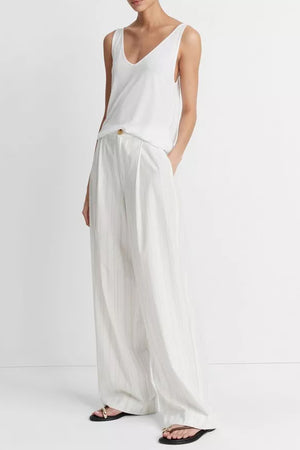 Casual Stripe Pleated Trousers