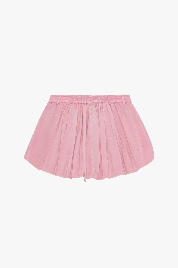 Washed Stretch Cotton Mini Bubble Skirt