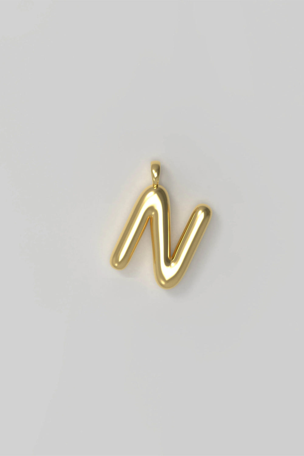 Letter charm Small N - Gold plated