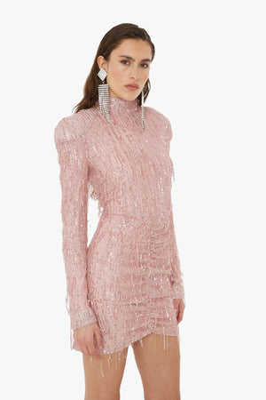 Sequin Fringe Mini Dress