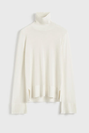 Slit Sleeve Turtleneck