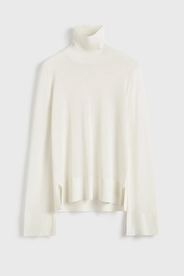 Slit Sleeve Turtleneck