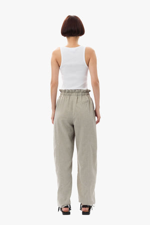 Light Melange Suiting Elasticated Waist Pants