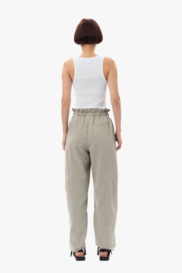 Light Melange Suiting Elasticated Waist Pants