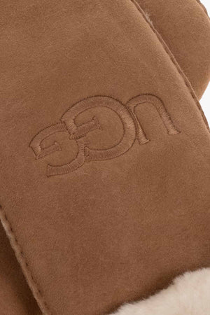 W Sheepskin Embroidered Mittens